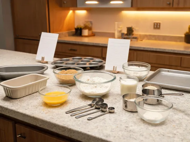 Culinary studio bakeware setup